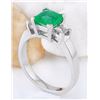 Image 4 : 1.90 CTW Natural Emerald 14K Solid White Gold Diamond Ring