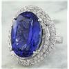 Image 2 : 22.22 CTW Tanzanite 14K White Gold Diamond Ring