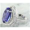 Image 4 : 22.22 CTW Tanzanite 14K White Gold Diamond Ring