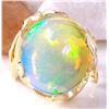 Image 1 : 11.08 CTW Natural Opal 18K Solid Yellow Gold Ring
