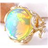 Image 2 : 11.08 CTW Natural Opal 18K Solid Yellow Gold Ring