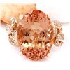 Image 1 : 13.39 CTW Natural Morganite 14K Solid Rose Gold Diamond Ring
