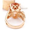 Image 3 : 13.39 CTW Natural Morganite 14K Solid Rose Gold Diamond Ring