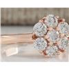 Image 2 : 1.15 CTW Natural Diamond Ring 14K Solid Rose Gold