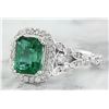 Image 2 : 2.64 CTW Emerald 18K white Gold Diamond Ring