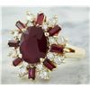 Image 2 : 4.25 CTW Ruby 14K Yellow Gold Diamond Ring