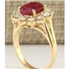 Image 3 : 3.55 CTW Natural Ruby And Diamond Ring In 18K Yellow Gold