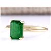 Image 2 : 1.40 CTW Natural Emerald Ring In 18K Yellow Gold