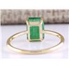 Image 3 : 1.40 CTW Natural Emerald Ring In 18K Yellow Gold