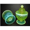 Image 2 : PAIR OF VASELINE GLASS CANDY DISHES