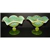 Image 1 : PAIR OF IMPERIAL VASELINE GLASS COMPOTE