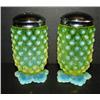 Image 1 : PAIR OF FENTON VASELINE GLASS SALT & PE