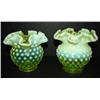 Image 1 : PAIR OF SMALL VASELINE GLASS VASES