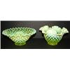 Image 1 : PAIR OF VASELINE GLASS SERVING DISHES