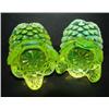 Image 2 : PAIR OF VASELINE GLASS TOOTHPICK HOLDER