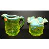 Image 1 : VASELINE GLASS SUGAR AND CREAMER