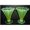 Image 1 : PAIR OF VASELINE GLASS VASES