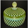 Image 1 : IMPERIAL VASELINE GLASS COVERED CANDY D