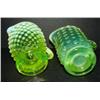 Image 2 : PAIR OF VASELINE GLASS CREAMERS