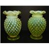 Image 1 : PAIR OF VASELINE GLASS CABINET VASES