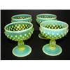 Image 1 : SET OF 4 VASELINE GLASS GOBLETS