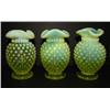 Image 1 : SET OF 3 VASELINE GLASS CABINET VASES
