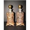 Image 2 : PAIR OF GLASS DECANTERS WITH ORMALU BRO