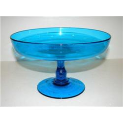 COBALT BLUE GLASS COMPOTE