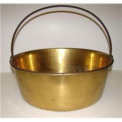 EARLY BRASS POT WITH HANDLE