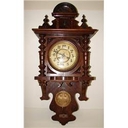 VICTORIAN ROSEWOOD WALL CLOCK