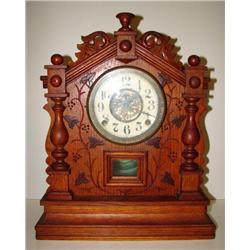OAK GINGERBREAD MANTEL CLOCK
