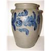 Image 1 : BLUE DECORATED STONEWARE CROCK