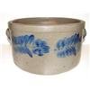 Image 1 : BLUE DECORATED STONEWARE CAKE CROCK