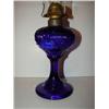 Image 2 : COBALT BLUE GLASS OIL LAMP