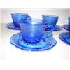 Image 2 : SET OF 5 ROYAL BLUE LACE CUPS & SAUCERS