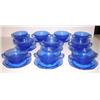 Image 2 : SET OF 10 ROYAL BLUE LACE CUPS & SAUCER