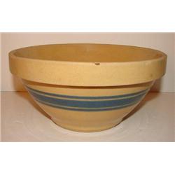 YELLOWARE BLUE BANDED BOWL