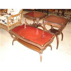 3 PC. WALNUT TABLE SET