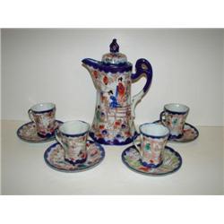 ORIENTAL PORCELAIN CHOCOLATE SET