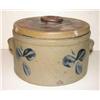 Image 1 : BLUE DECORATED STONEWARE CROCK