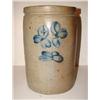 Image 1 : BLUE DECORATED STONEWARE CROCK