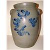 Image 1 : BLUE DECORATED STONEWARE CROCK