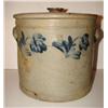 Image 1 : BLUE DECORATED STONEWARE CROCK