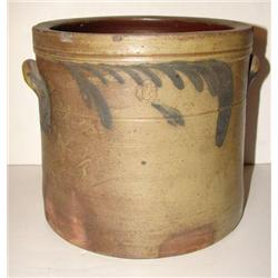 BLUE DECORATED STONEWARE CROCK