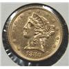 Image 1 : 1880 $5 LIBERTY GOLD COIN