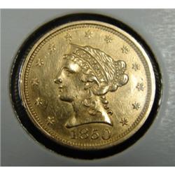 1850 $2 ½ LIBERTY GOLD COIN