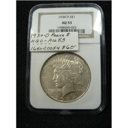 1934-D U.S. PEACE DOLLAR