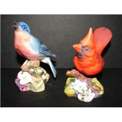 PAIR OF ENGLISH PORCELAIN BIRDS