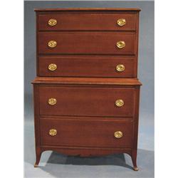 HEPPLEWHITE STYLE CHEST ON CHEST