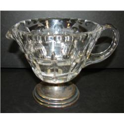 CLEAR GLASS & STERLING CREAMER
